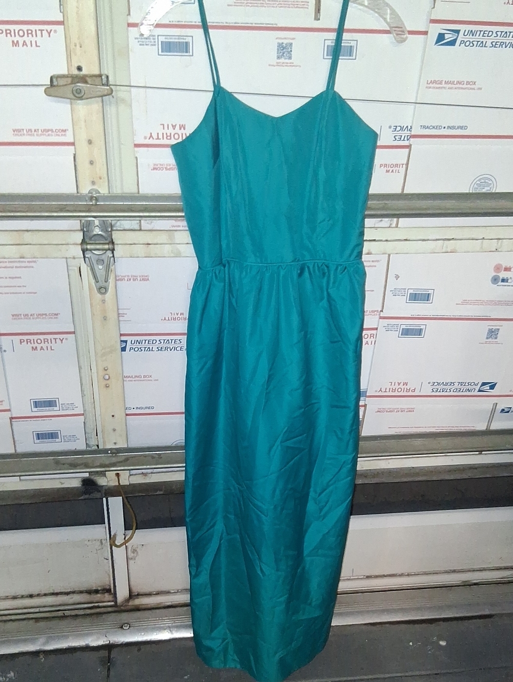 Size XS Teal Spaghetti Strap Maxi Dress - Women (SKU A 40)